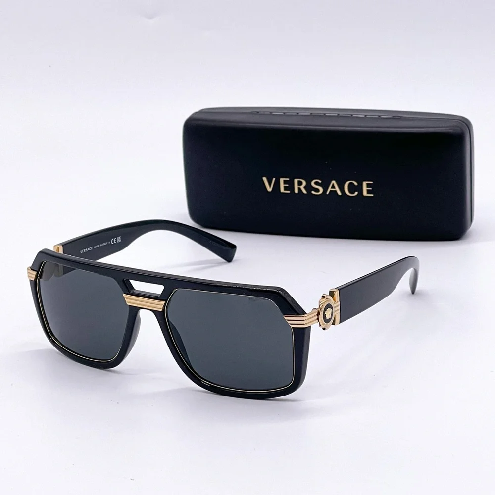NEW VERSACE VE4399 GB1/87 MEN BLACK SQUARE SUNGLASSES VERSACE MOD 4399